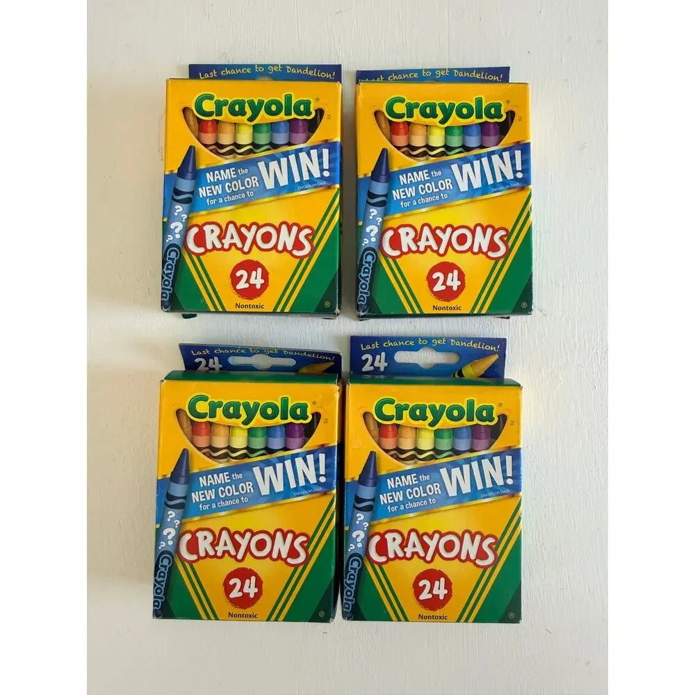 Vintage Crayola 24 Count Crayon Boxes New Color Contest Last Chance Dandelion